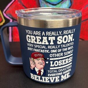 Blue Son Mug with Humorous Print